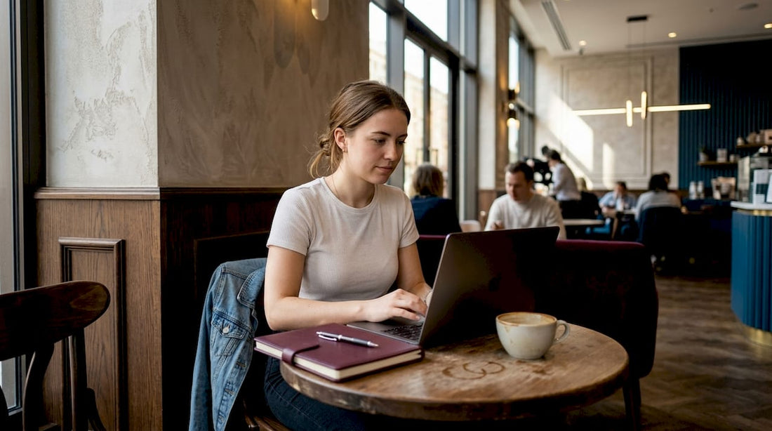 MacBook user angles screen for privacy