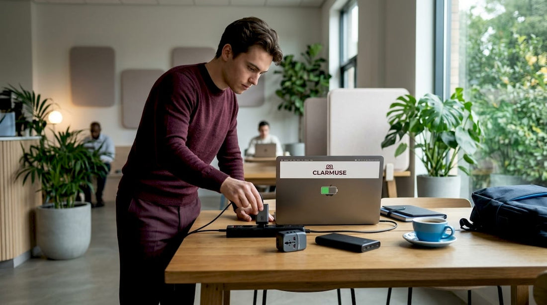 Nomad powering MacBook with travel gear