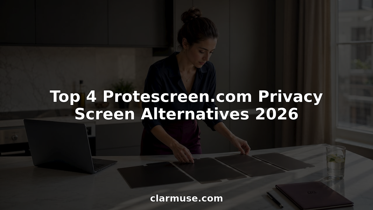 Person comparing multiple laptop privacy screens indoors