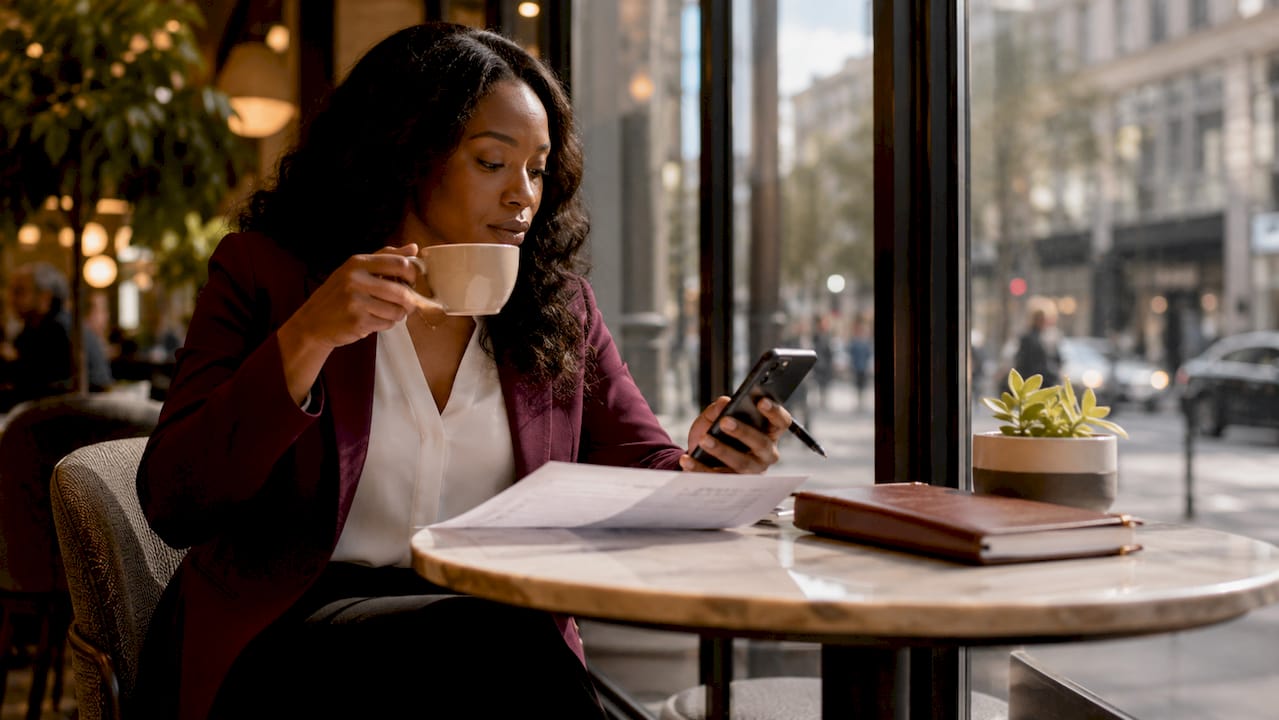 Employee reviewing workplace screen privacy policy