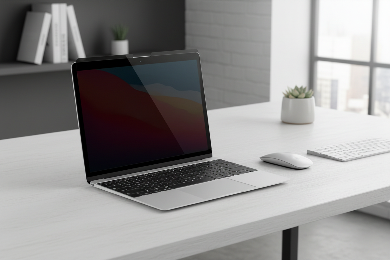 Magnetic MacBook privacy screen protector installation